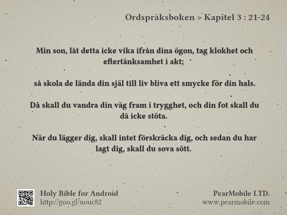 Ordspråksboken, Kapitel 3:21-24